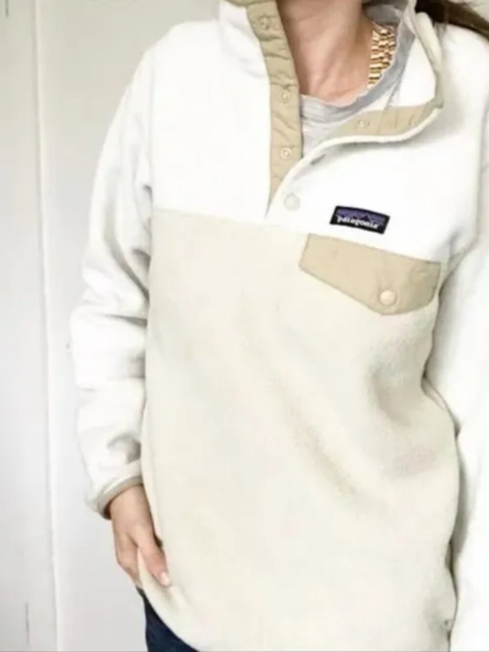 Patagonia Synchilla Snap-T Pullover Cream & Tan